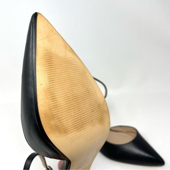 Town Shoes d'Orsay Black Leather Stiletto Heels Size 39 - Picture 9 of 14